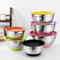 ETXColorful Stainless Steel Mixing Bowls with Airtight Lids Metal Nesting Bowls with Non-Slip Bottom Salad Bowls for Cooking Baking