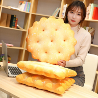 Square And Round Shape Biscuits Chair Cushion Stuffed Snack Cookies Seat Pillow Soft Food Waist Cushion For Her Decor Funny Gift