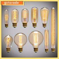 GOTORADE ขั้ว E27 40W หลอดไส้โบราณ การตกแต่ง ไฟบอล หลอดไฟวินเทจเรโทร โคมไฟเอดิสัน กระจก เส้นใย