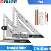 ไม้บรรทัดสามเหลี่ยม7อลูมิเนียมอัลลอยนิ้วความเร็วโปรแทรคเตอร์วัดมุมเมตริกสแควร์เครื่องมือวัดเมตริกเครื่องมืองานไม้โปรแทรคเตอร์วัดมุม