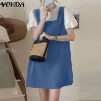 (จัดส่งฟรี)Fancystyle VONDA ชุดเดรสเสื้อตัวหลวมแขนสั้นเด็กผู้หญิงแขนพองเสื้อยืดคอกลมชุดเดรสสั้นลำลอง