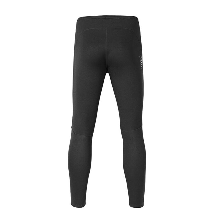 ชุดดำน้ำกางเกงดำน้ำกางเกงว่ายน้ำสำหรับผู้ชาย-ชุดกางเกงขายาวแบบผ่าโต้คลื่นอุ่นกันความหนาวเย็นเลกกิ้งโยคะกางเกงซับเหงื่อซาวน่า