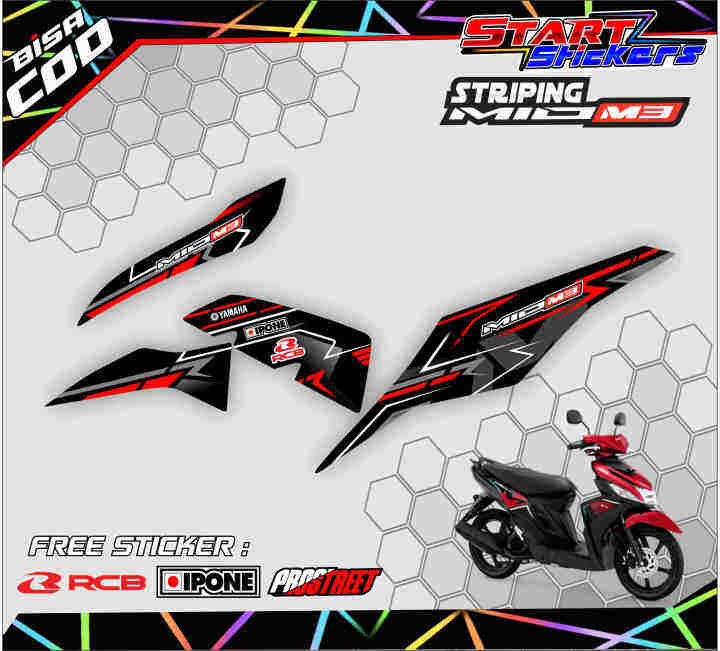 STIKER STRIPING MIO M3 / STIKER LIST MOTOR YAMAHA MIO | Lazada Indonesia