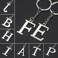 Simple A-Z 26 Letter จี้พวงกุญแจสแตนเลส26ตัวอักษรภาษาอังกฤษ Keyring Key Holder กระเป๋าถือเครื่องประดับ Accessories