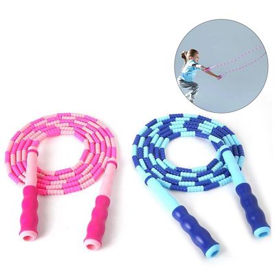 1PC Bamboo Joint Jump Rope Colourful Adjustable Jump Rope Soft Beading Beads Tricks Skills Jump Skipping Fitness Crossfit
