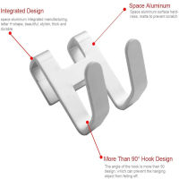 2022 Space Aluminum Shower Glass Door Hooks H shape Hanging Hook Bathroom kitchen Storage Rack Towel Tableware Free Punch Hanger