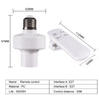 สวิตช์จับเวลารีโมทคอนโทรลอัจฉริยะไร้สาย E27กับที่วางโคมไฟ E27 220V/110V บ้านสวิตช์หลายไฟจับเวลาห้องห้องนอนสวิตช์ไฟติดเพดาน &amp; Com