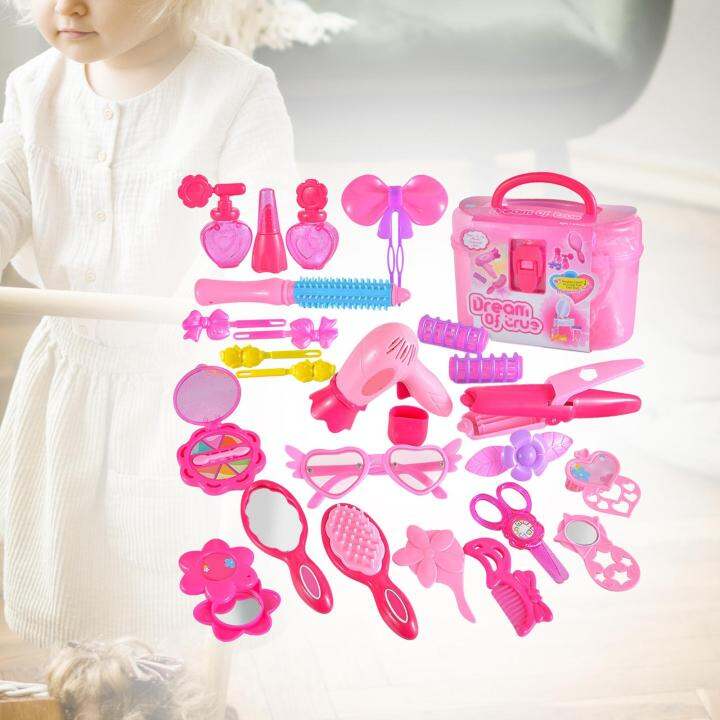 Baoblaze 26 Pieces Kids Makeup Kits Hairdressing Simulation Set for 38 Years Lazada.co.th