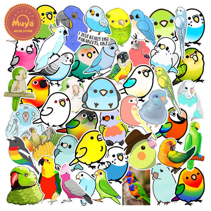 muya-50pcs-น่ารักสติกเกอร์นกสำหรับวารสารการ์ตูน-multicolor-สัตว์สติกเกอร์สำหรับแล็ปท็อปขวดน้ำกันน้ำสติ๊กเกอร์ไวนิล