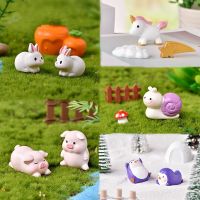 3Pcs/Set Miniature Cute Pig Rabbit Cute Animal Micro landscape Garden Ornament DIY Home Decoration Dollhouse Decorations