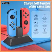 GEORG แบบพกพาได้ สำหรับ Nintendo SWITCH ไฟแสดงสถานะ LED ตัวควบคุมเกม เครื่องชาร์จชาร์จ แท่นชาร์จแบบตั้ง ที่จับเกม