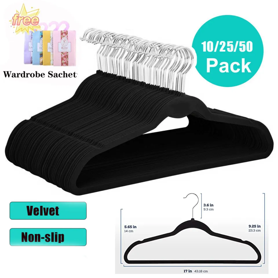 Velvet Non-Slip Space-Saving Hangers (25, 50, or 100-Pack)