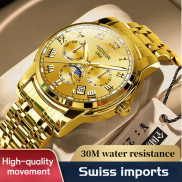 Swiss Đồng Hồ Nam Không Dùng Cơ Có Lịch Chống Nước Dạ Quang Kiểu Dáng Đẹp