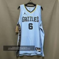 【High Quality】Mens New Original NBA Memphis Grizzlies #6 Kenneth Lofton Jr. Jersey Statement Edition Blue Swingman Heat-pressed