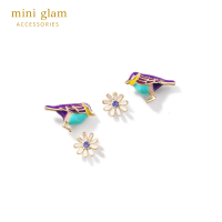 Miniglam Love Birds Stud Earrings Set เซ็ตต่างหูนกเลิฟเบิร์ดและดอกไม้