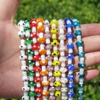 Wholesale Multicolor Mushroom Lampwork Glass Loose Beads DIY Jewelry Making Handmade Bracelet Necklace Accessories Material
