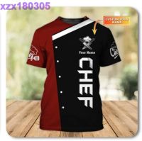 Chef Personalized Name 3D Tshirt BlacK