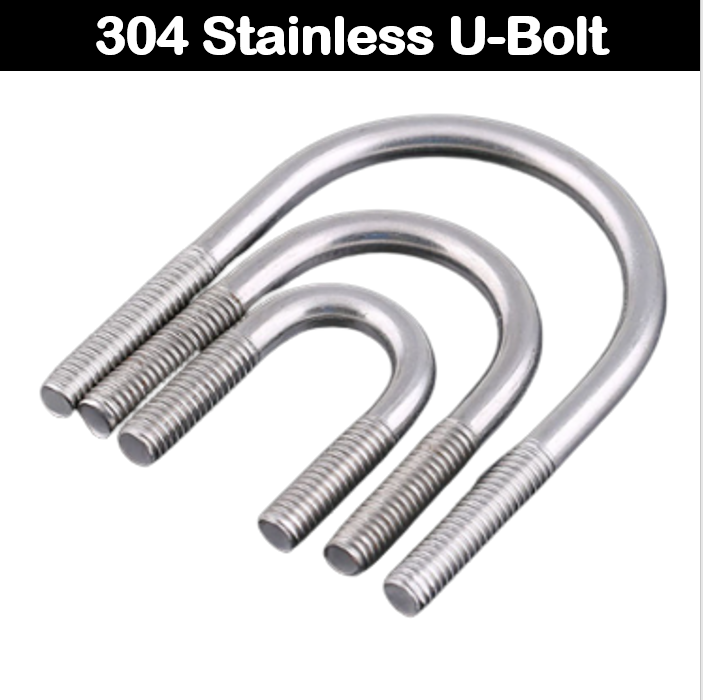 B&NE 6mm 8mm 304 Stainless UBolts U Bend Screws 304 Stainless Steel U