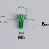 (สไตล์) มีหลายสี M5 P0.8mm X 10/12/15/20/22/25/30-95มม. GR5 TC4สกรูโลหะผสมไททาเนียมน๊อตหัว Torx สกรูตะปูมอเตอร์ไซด์แปลนและที่ยึด