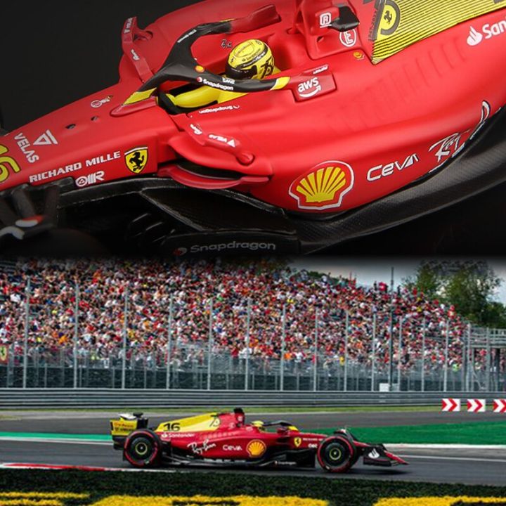 urago-1-43-2022-f1-scuderia-ferrari-f1-75th-anniversary-16-55-leclerc-sainz-alloy-รถหรูรถขึ้นรูปของขวัญของเล่นแบบจำลอง