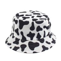 New Fashion Cow Print Hat White Black Bucket Hat Reversible Fisherman Caps Summer Hats For Women Gorras