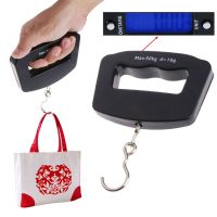 Portable Mini Digital Hand Held 50Kgx10g Fish Hook Hanging Scale Electronic Weighting Luggage Scale Blue Backlit LED Display