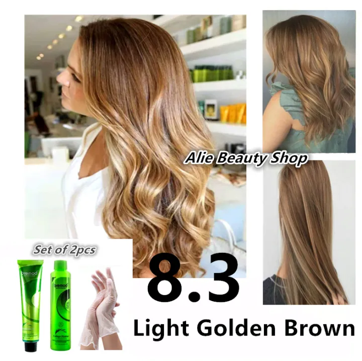 Light Golden Brown with Oxidant ( 8.3 Bremod Hair Color ) | Lazada PH