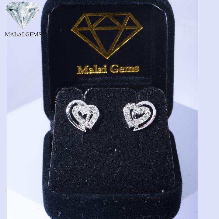 malai-gems-ต่างหูเพชร-เงินแท้-silver-925-เพชรสวิส-cz-เคลือบทองคำขาว-รุ่น-11011160-แถมกล่อง-ต่างหูcz-ต่างหูเงินแท้