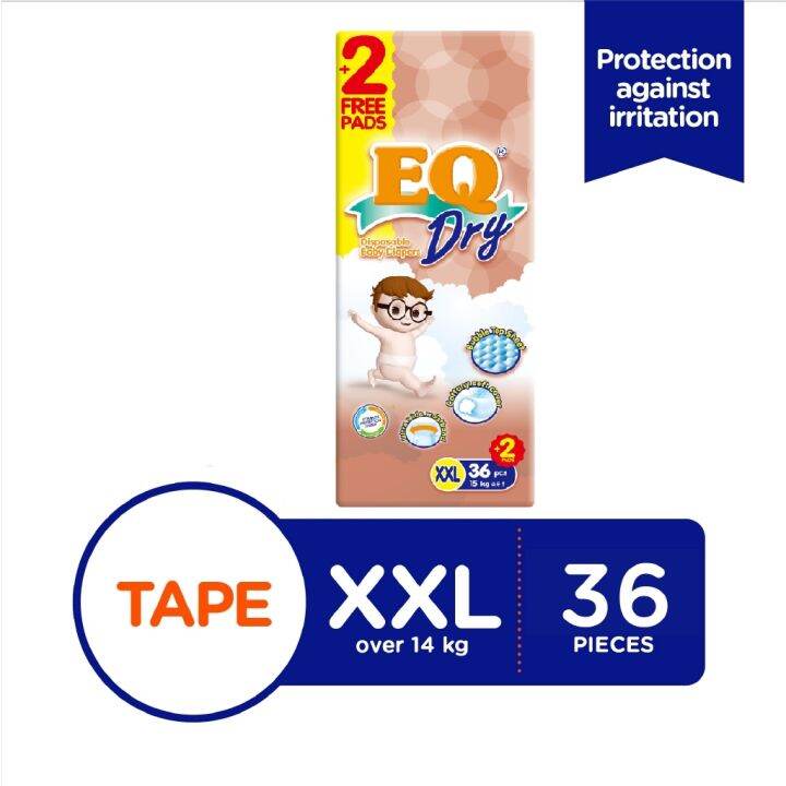 EQ Dry Jumbo Pack XXL 36's Tape Baby Diapers Lazada PH