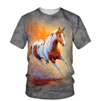 Xzx180305 the most fashionable 3D Western Horse print T-shirts mens o-neck short sleeve 3D style top mens casual beach funny t-shirts