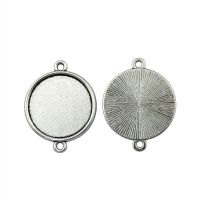 Fit Round 20Mm Antique Silver Color Base Setting Components Jewellery Making Supplies Art Crafts Diy Make Accessories