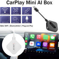 Dongle CarPlay Wireless Android Auto Mini AI OEM แบบมีสายไปยัง CarPlay ไร้สายรองรับฟังก์ชั่นเพลง Siri GPS Plug And Play