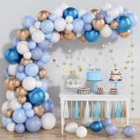 Blue Metallic Balloon Garland Arch Kit Birthday Party Decor Confetti Latex Balloons For Wedding Kids BabyShower Party Decoration