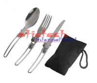 By Dhl Or Ems 200Pcs Portable Outdoor Tabelware Camping Picnic Tableware Stainless Steel Folding Fork And Spoon Knife