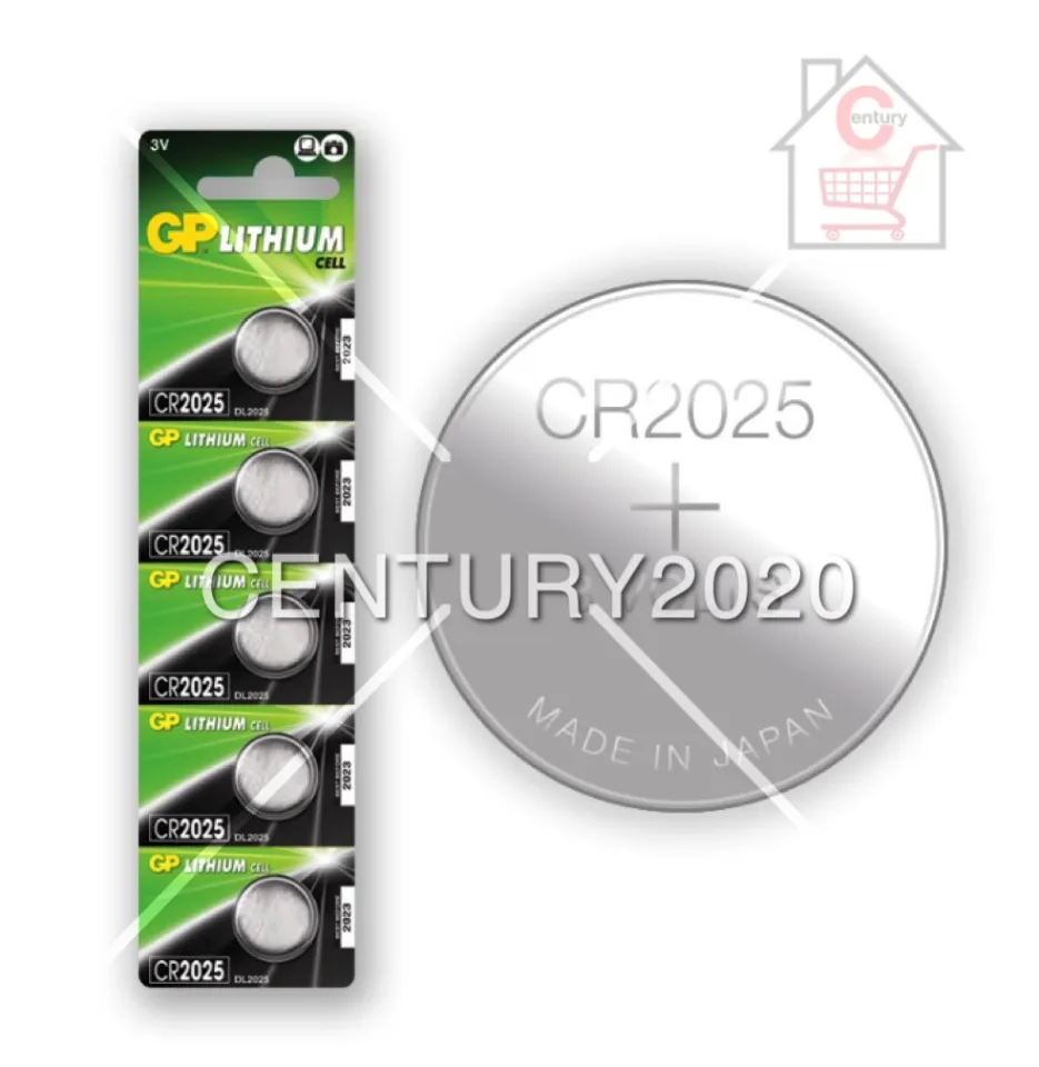 GP CR2025 Lithium Button Cell Battery, 3V (Pack of 5)