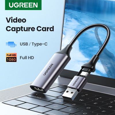 Ugreen การ์ดบันทึกวิดีโอ,กล่องเก็บภาพความละเอียด4K HDMI ไปยัง USB/USB-C HDMI สำหรับคอมพิวเตอร์พีซีบันทึกการประชุมสตรีมสด
