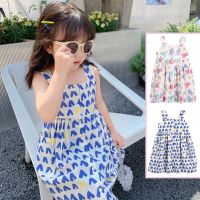 Lovekids Printed Dress For Kids Girl 1-3-6 Years Old Summer Korean Strapless Suspender Sunday Dress