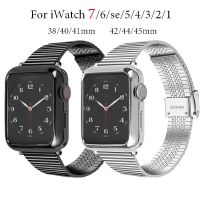 Stainless Steel Strap For Apple Watch 6 Se Band 44mm 40mm 42mm 38mm Smartwatch Metal Bracelet iWatch Series 7 6 5 4 3 2 41mm 45m Straps