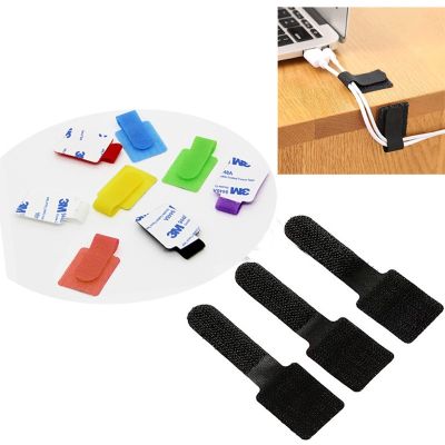 10/20/30PCS Self Stick Wire Cable Cord Clips Hook and Loop Tape Fastener Self-adhesive Cable Fastening for Computer Data Cable