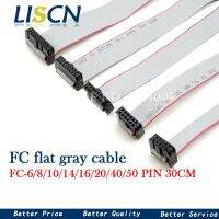 1ชิ้น1.27มม Pitch FC-6/8/10/14/16/20/40/50 PIN 30CM JTAG ISP ดาวน์โหลดสายเคเบิลแบนสีเทาริบบิ้นสายสำหรับข้อมูล DC3 IDC BOX HEADER