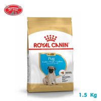 ? { ส่งฟรี } ?  Royal Canin Pug Puppy 1.5kg สำหรับลูกสุนัขพันธุ์ ปั๊ก อายุ 2 - 10 เดือน  บริการเก็บเงินปลายทาง