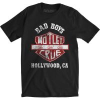 2023 NEWMotley CRUE CRUE Band เสื้อยืด Bad Boys Shield สินค้าอย่างเป็นทางการเสื้อยืด