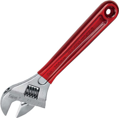 Klein Tools D507-8 Adjustable Wrench, Extra Capacity Jaw Forged Drive Wrench with High Polish Chrome Finish, 8-Inch