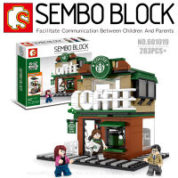 บล็อกตัวต่อร้านกาแฟ Coffee Shop พร้อมมินิฟิกเกอร์ 3 ตัว SEMBO BLOCK 601019 จำนวน 283 ชิ้น