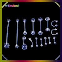 chijiudianzi 15PCS CLEAR Belly Ring ต่างหูริมฝีปากแหวนลิ้น barbell หัวนมบาร์เจาะร่างกาย