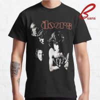 Hot sale The Doors band graphic Mens 100% Cotton Round Neck Short Sleeve T-Shirt  Adult clothes