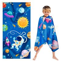 ❏▣ Outer Space Beach Towel Microfiber Universe Theme Baby Bath Towels Astronaut Planet Spaceship Soft Absorbent Quick Dry for Kids
