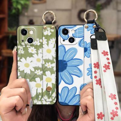 Soft cute Phone Case For iphone14 Kickstand New Arrival Fashion Design Dirt-resistant Wrist Strap Phone Holder Lanyard