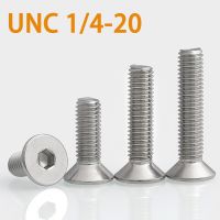 1/4-20 UNC 1/4-20 US Screw Thread 304 A2-70 Stainless Steel Hex Hexagon Socket Flat Countersunk Head Screw Bolt 5/8" 1-1/4"  Etc Screw Nut Drivers