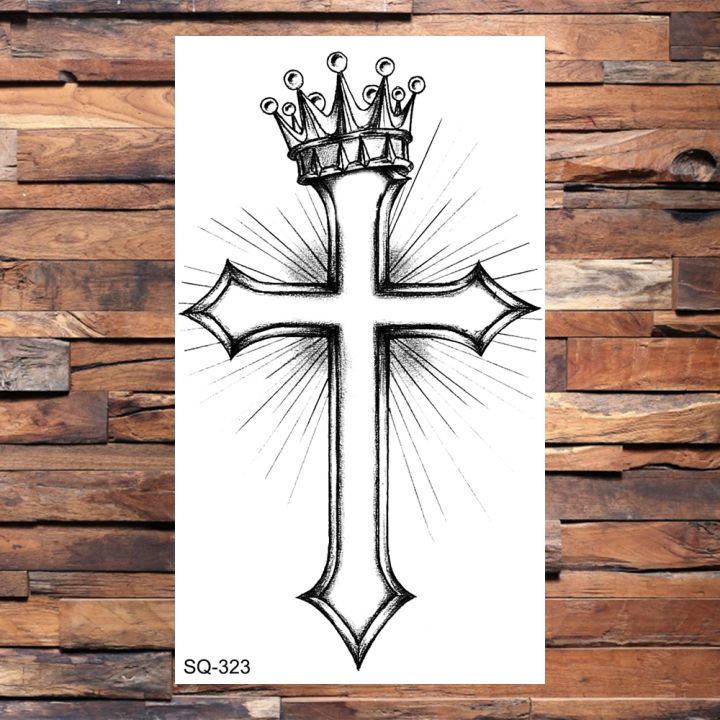 black-crown-temporary-tattoos-for-women-adults-realistic-bird-cross-sword-heart-fake-diamond-tattoo-sticker-body-hand-tatoos-3d